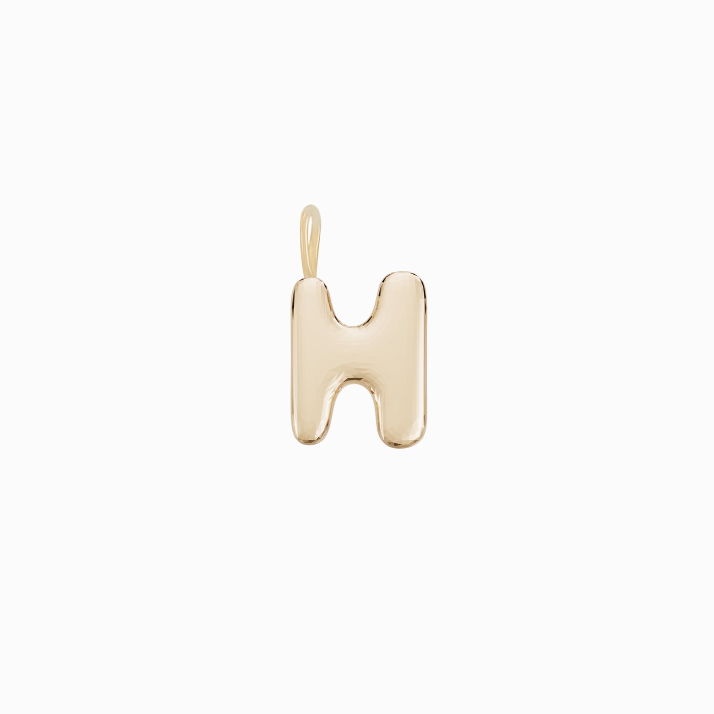 Soft Puffy Initial Letter Charm 14K Solid Gold Collection