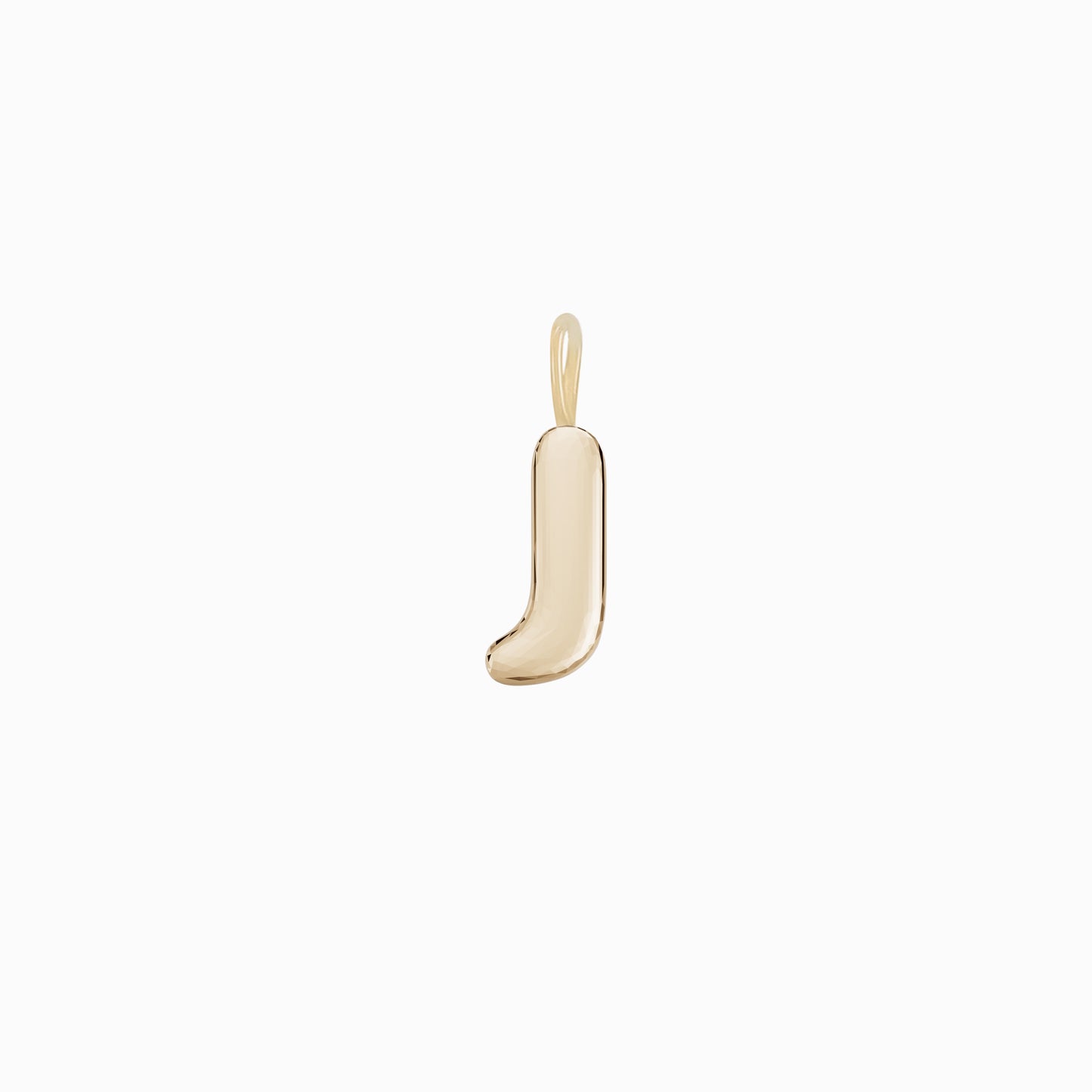 Soft Puffy Initial Letter Charm 14K Solid Gold Collection