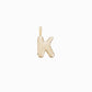 Soft Puffy Initial Letter Charm 14K Solid Gold Collection