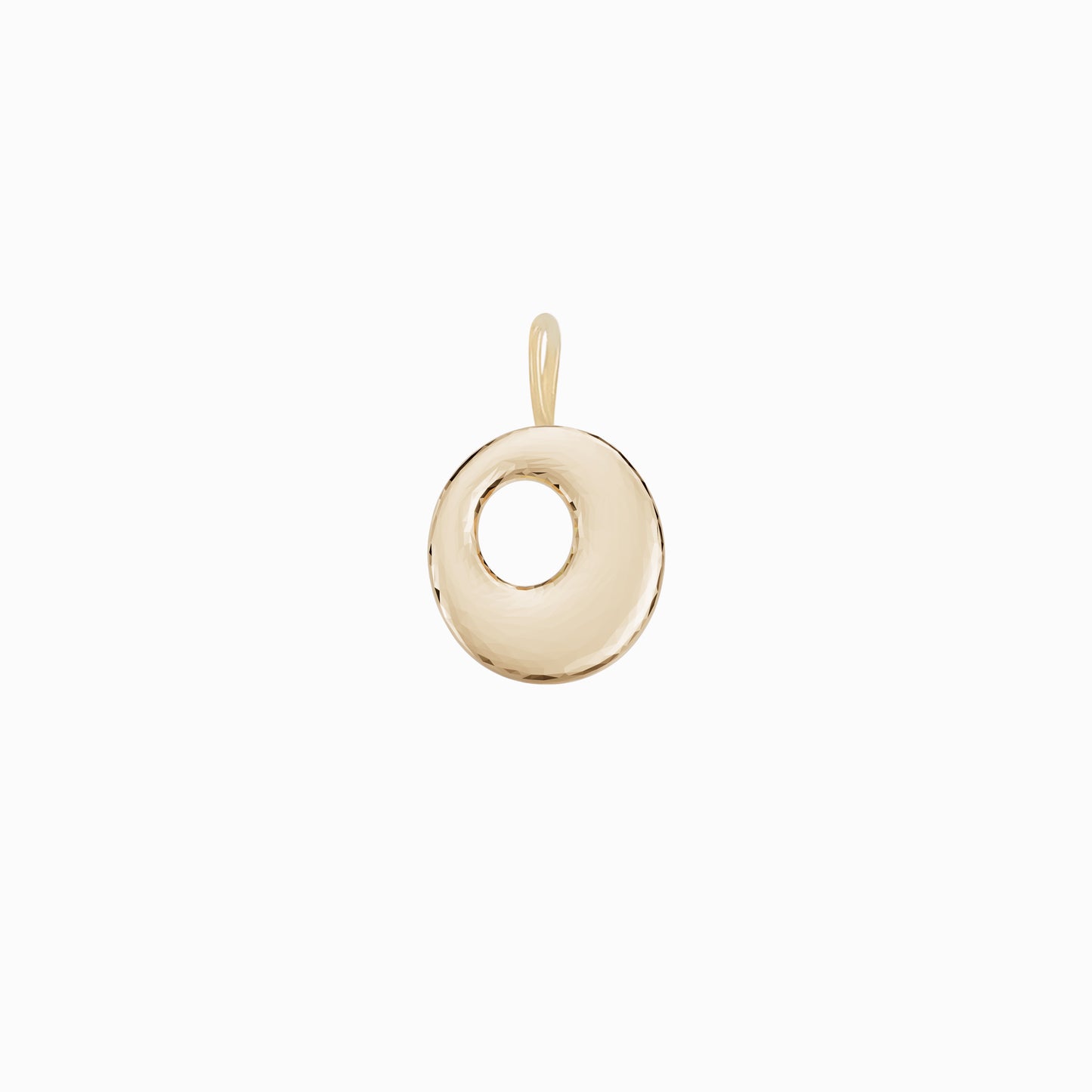Soft Puffy Initial Letter Charm 14K Solid Gold Collection