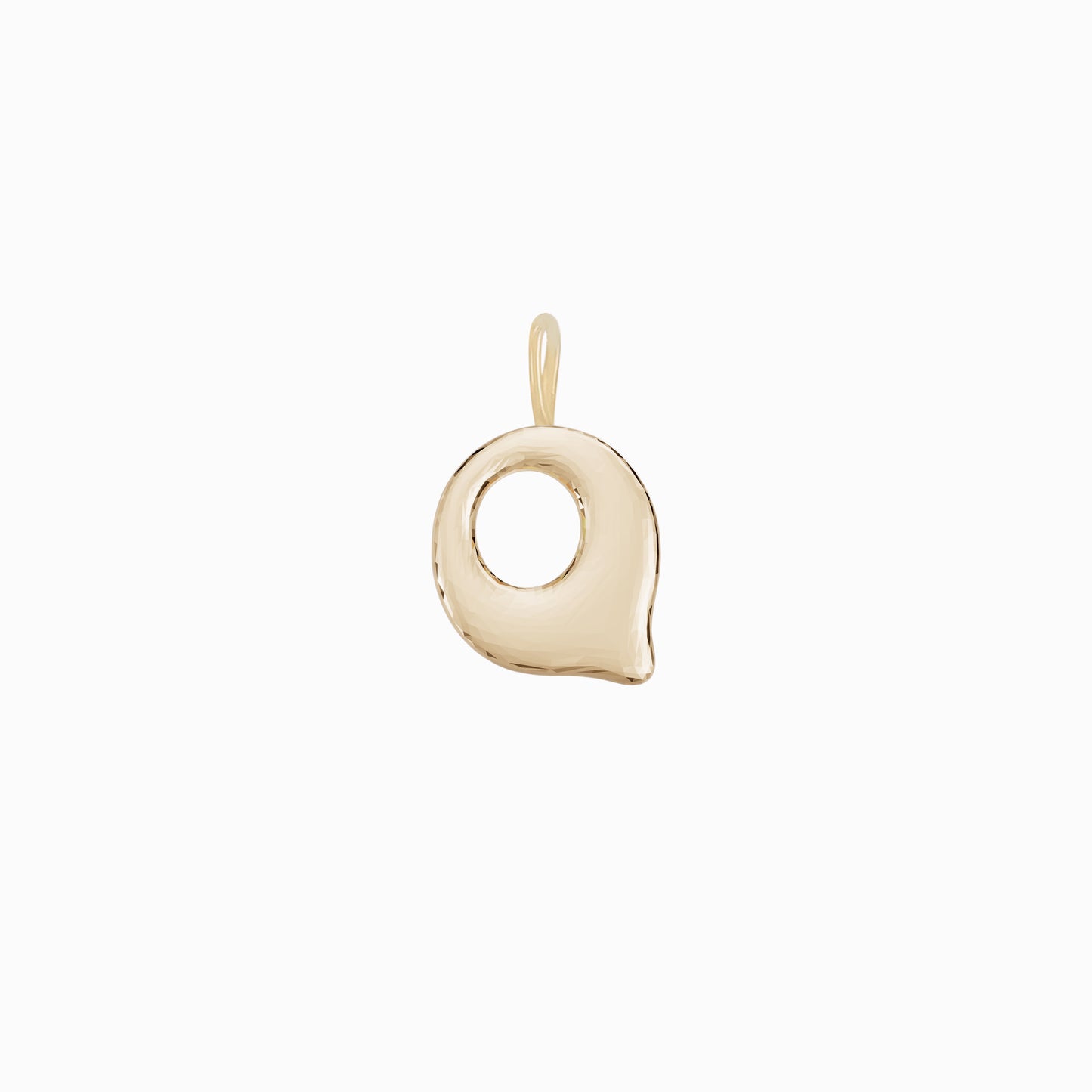 Soft Puffy Initial Letter Charm 14K Solid Gold Collection
