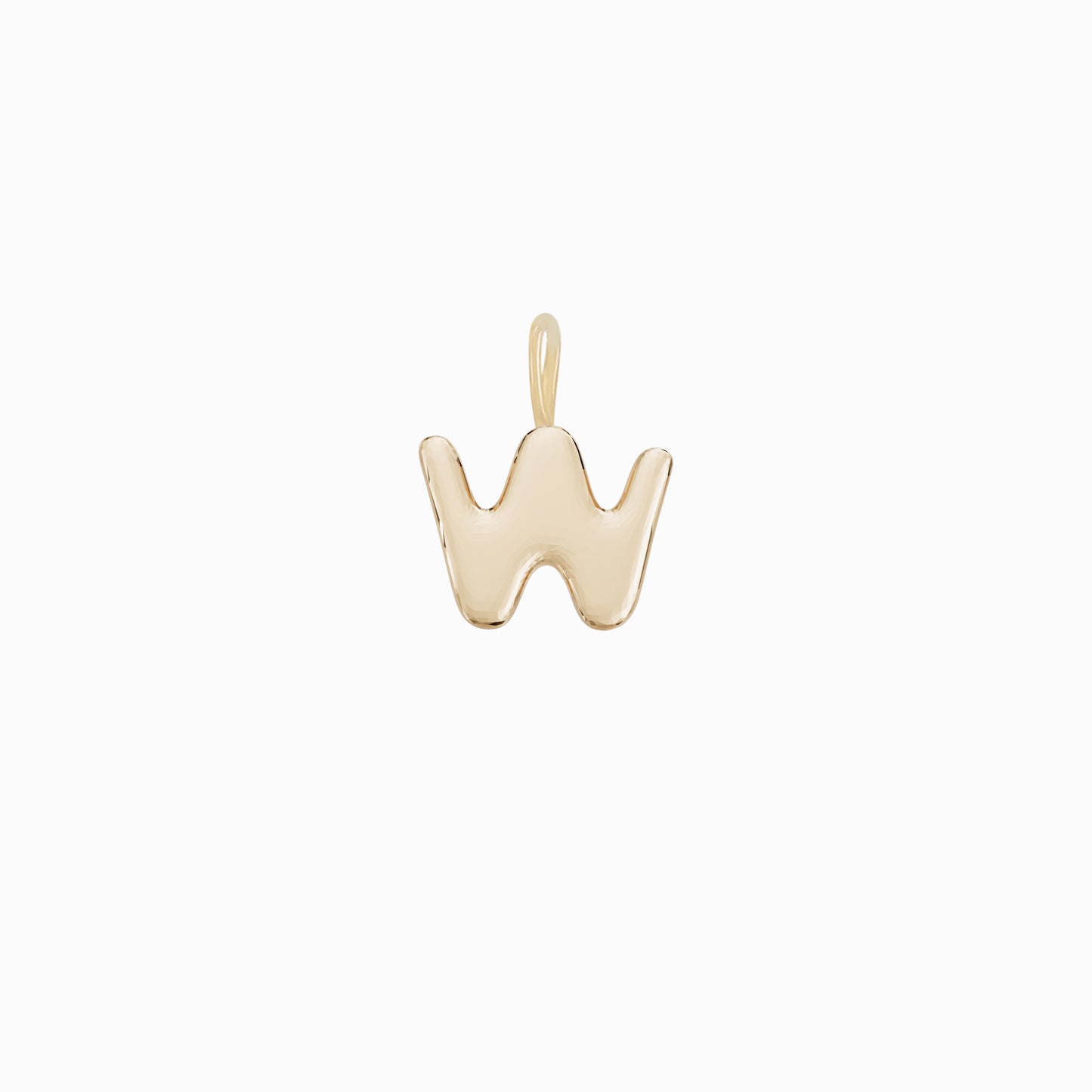 Soft Puffy Initial Letter Charm 14K Solid Gold Collection