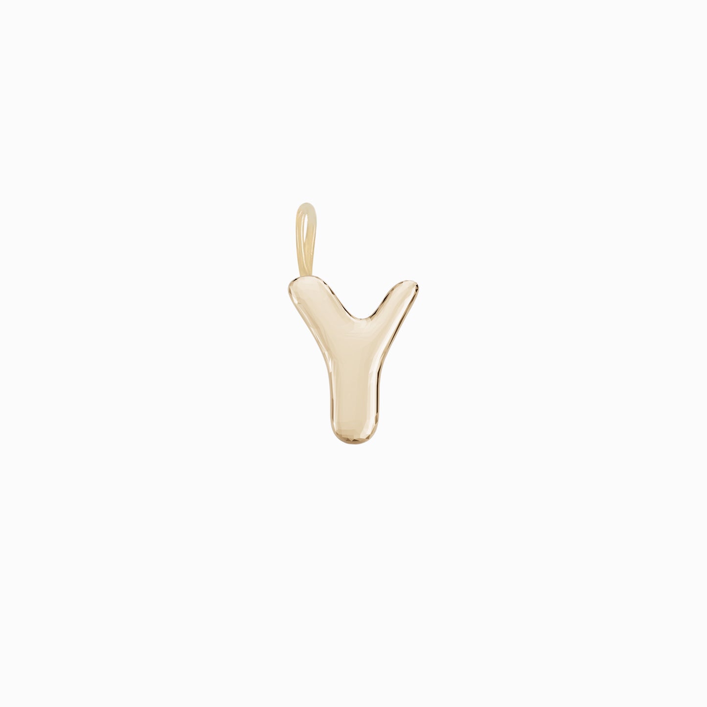 Soft Puffy Initial Letter Charm 14K Solid Gold Collection