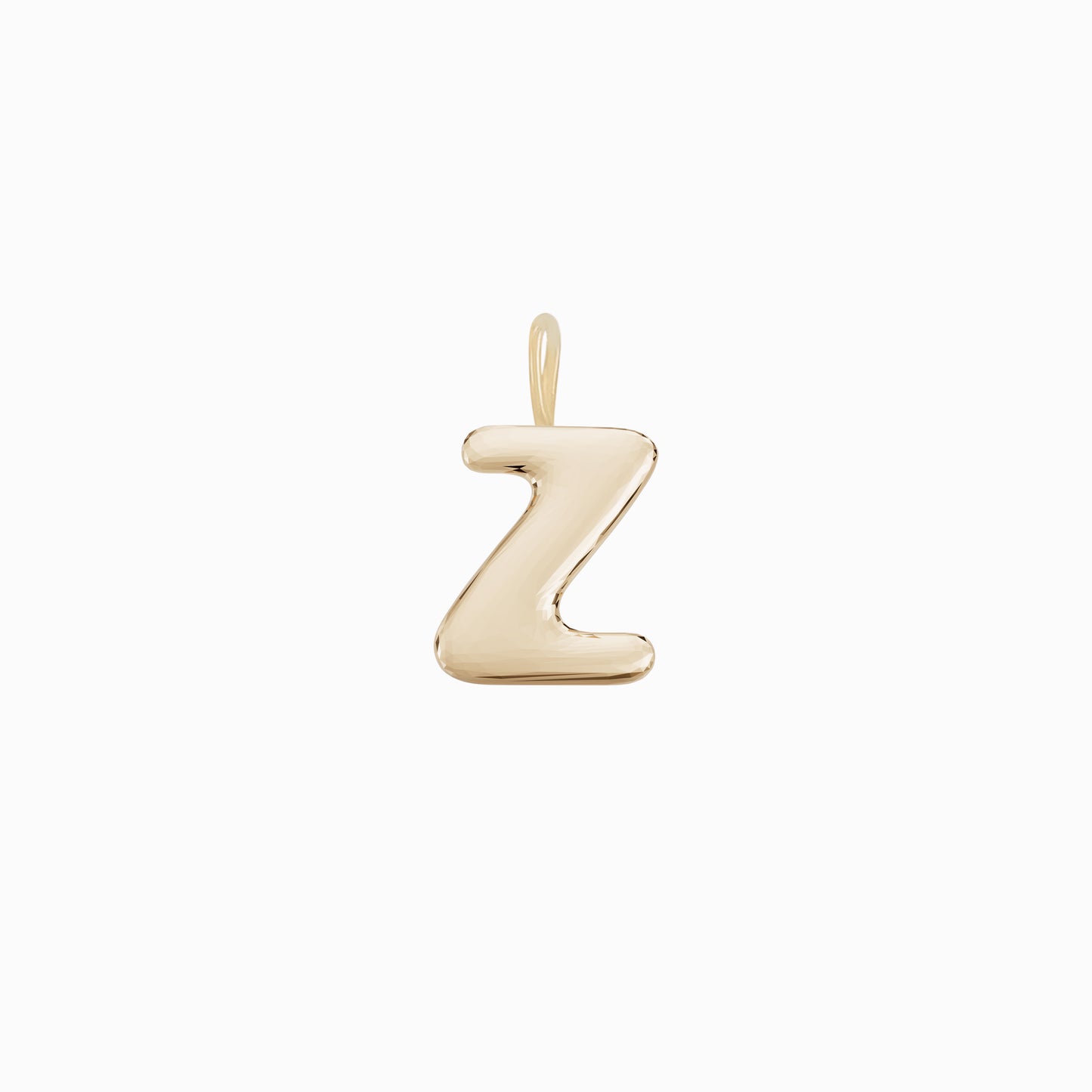 Soft Puffy Initial Letter Charm 14K Solid Gold Collection