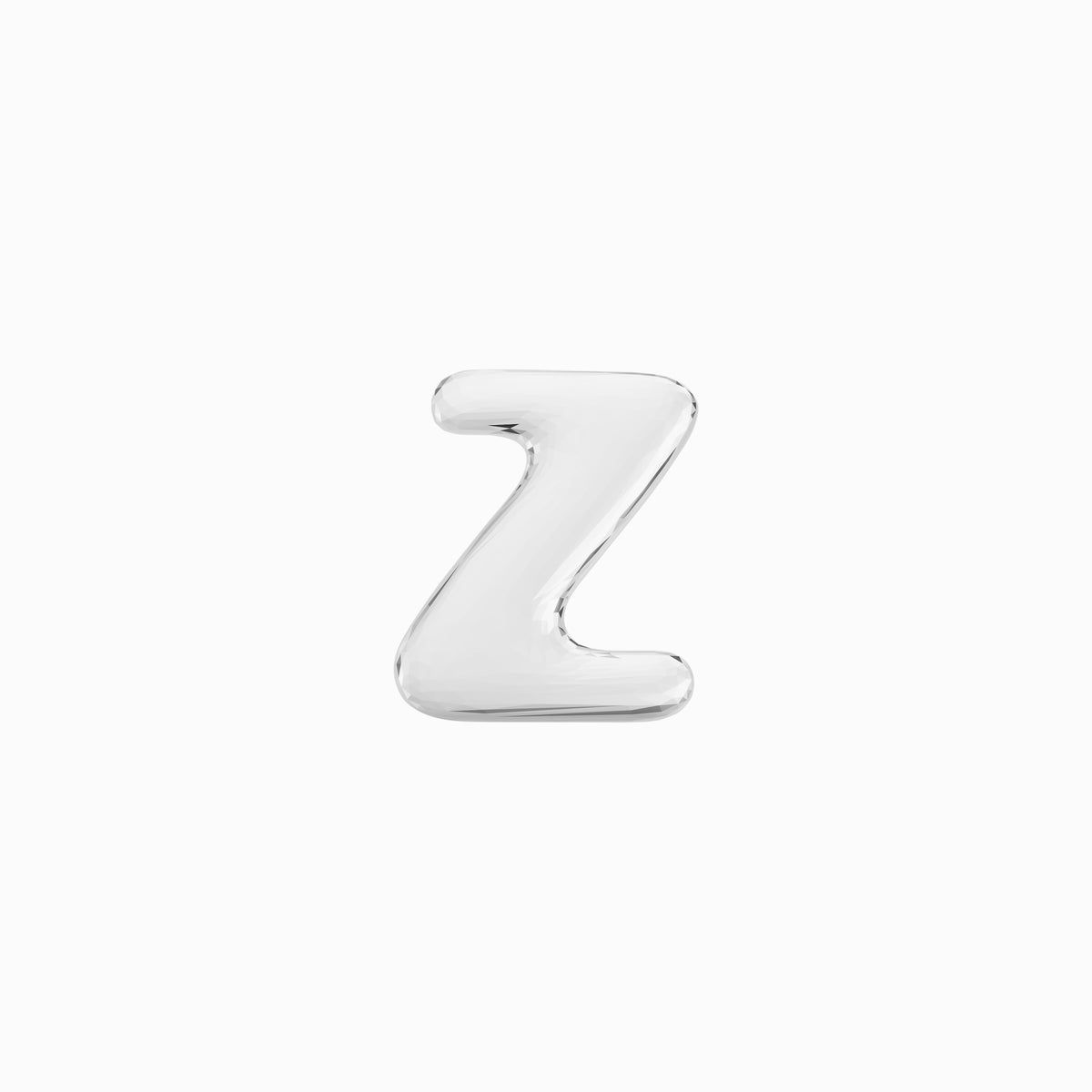 Soft Puffy Initial Letter Pendant Sterling Silver - Personalized