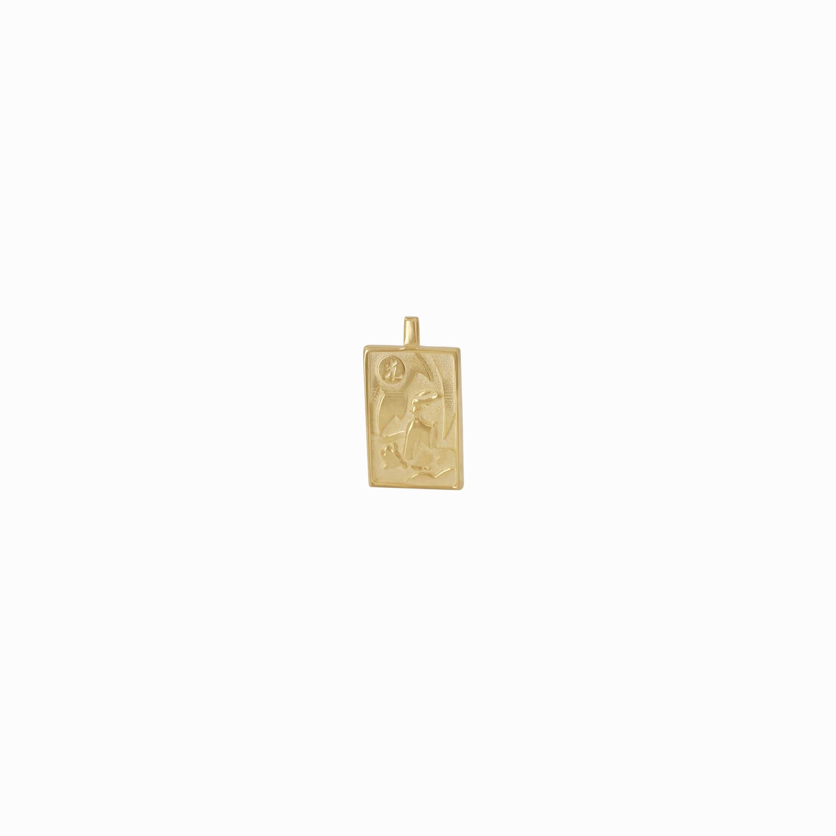 Korean Go-Stop Card Game Ogwang December Pendant 14KSolid Gold 오광 비