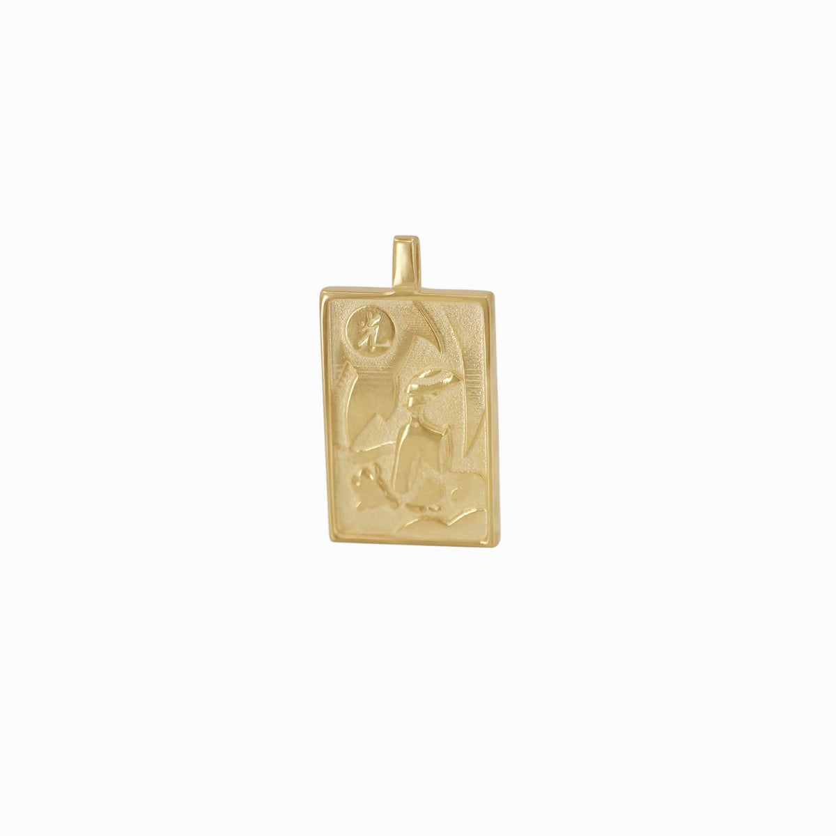 Korean Go-Stop Card Game Ogwang December Rain Pendant 14KSolid Gold 오광 비
