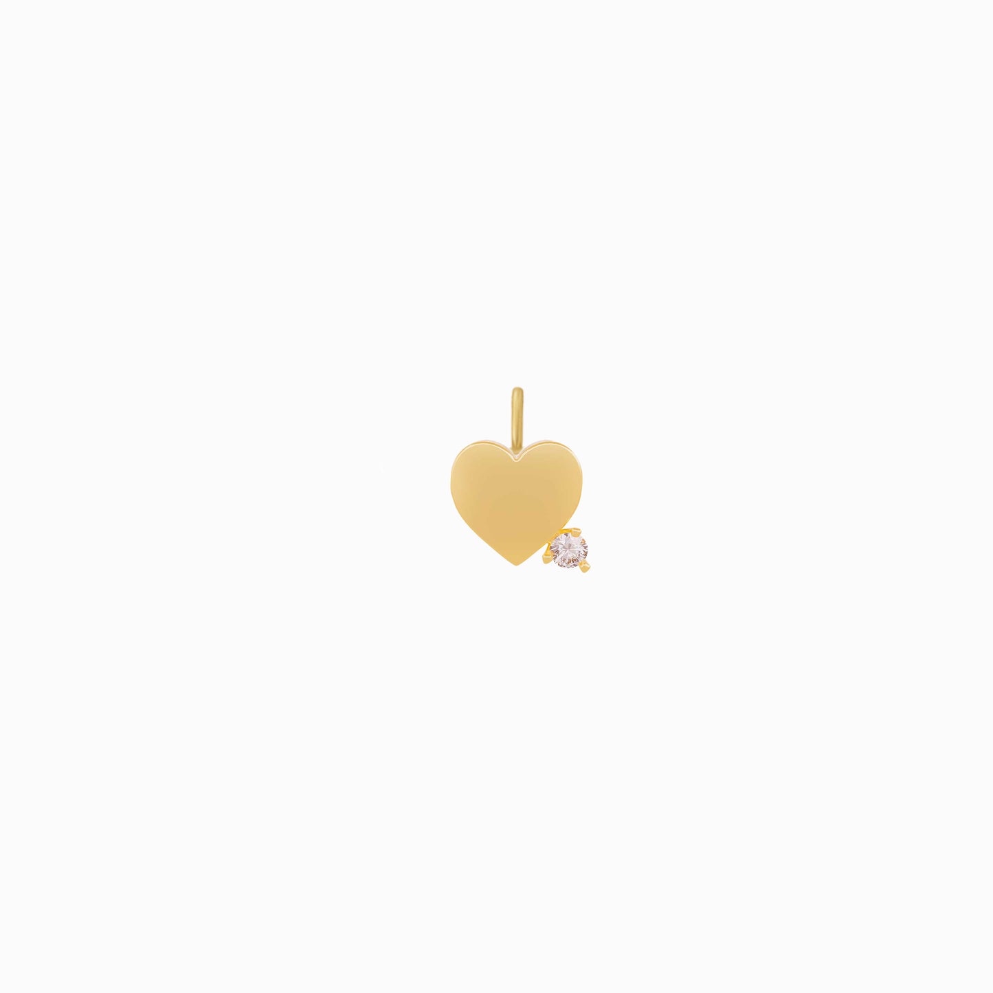 One Pavé Diamond Charm 14K Solid Gold – Heart Star Moon Lightning Bolt