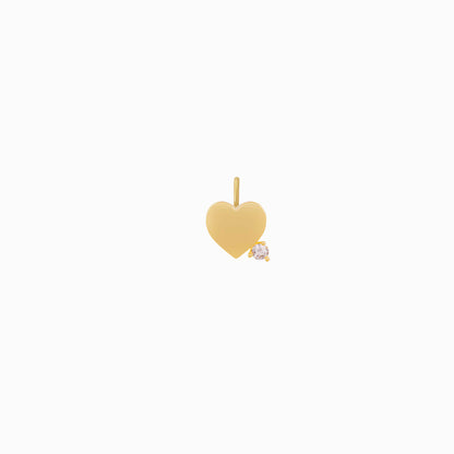 One Pavé Diamond Charm 14K Solid Gold – Heart Star Moon Lightning Bolt