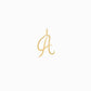 A Script Initial Letter Charm 14K Solid Gold