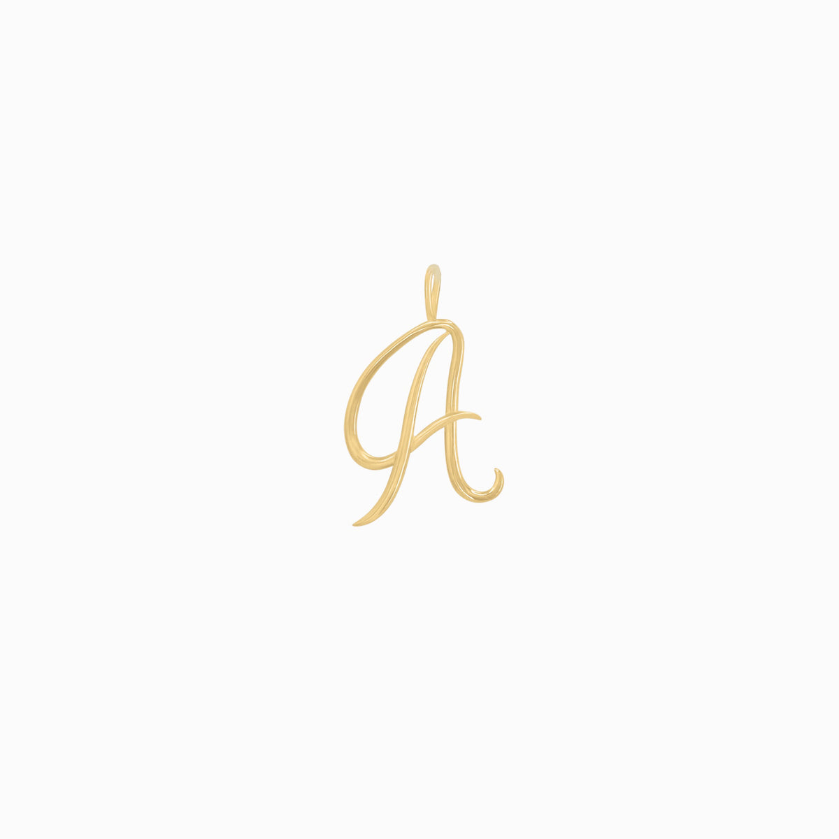 S Script Initial Letter Pendant 14K Solid Gold