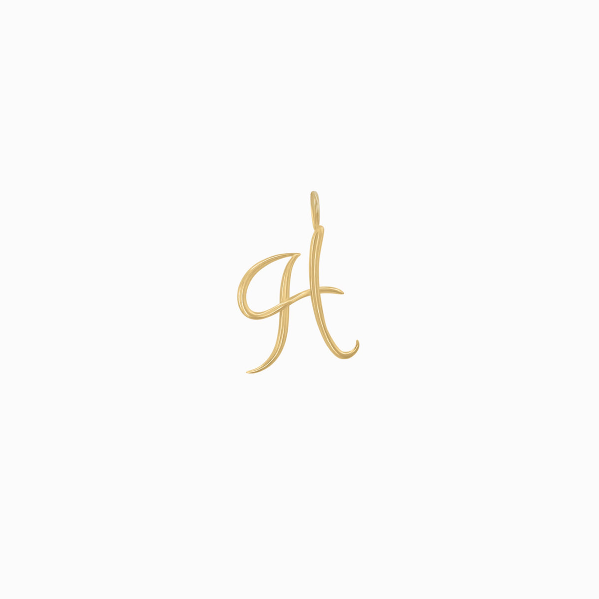 S Script Initial Letter Pendant 14K Solid Gold