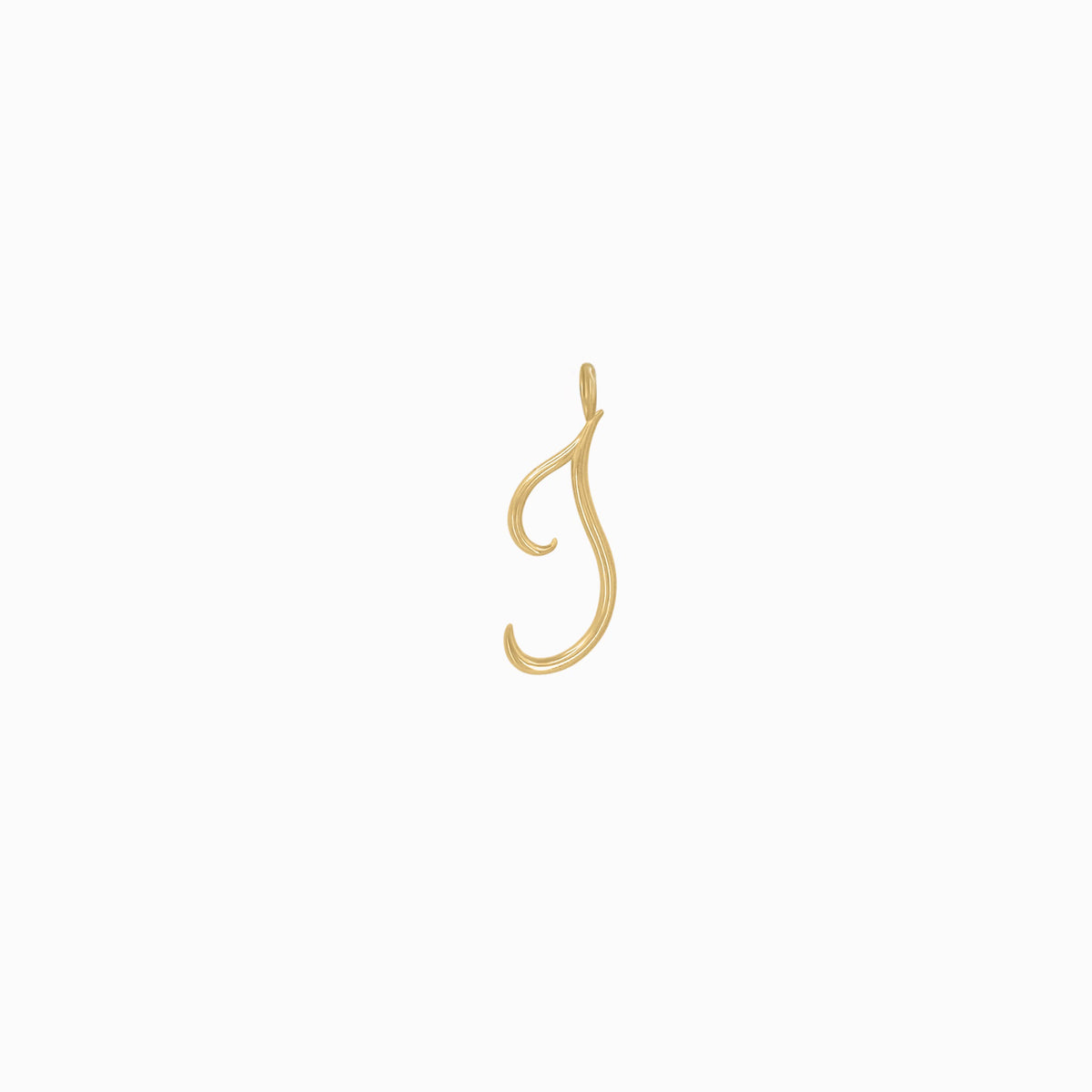 S Script Initial Letter Pendant 14K Solid Gold