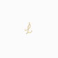 L Script Initial Letter Charm Pendant 14K Gold