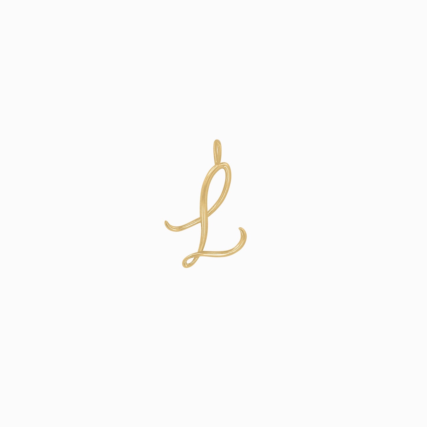 S Script Initial Letter Pendant 14K Solid Gold