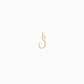 S Script Initial Letter Charm Pendant 14K Gold