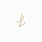 L Script Initial Letter Pavé Natural Diamond Pendant 14K Solid Gold | BY L’AIMÉ NEW YORK
