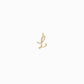 L Script Initial Letter Pavé Lab Diamond Charm 14K Gold