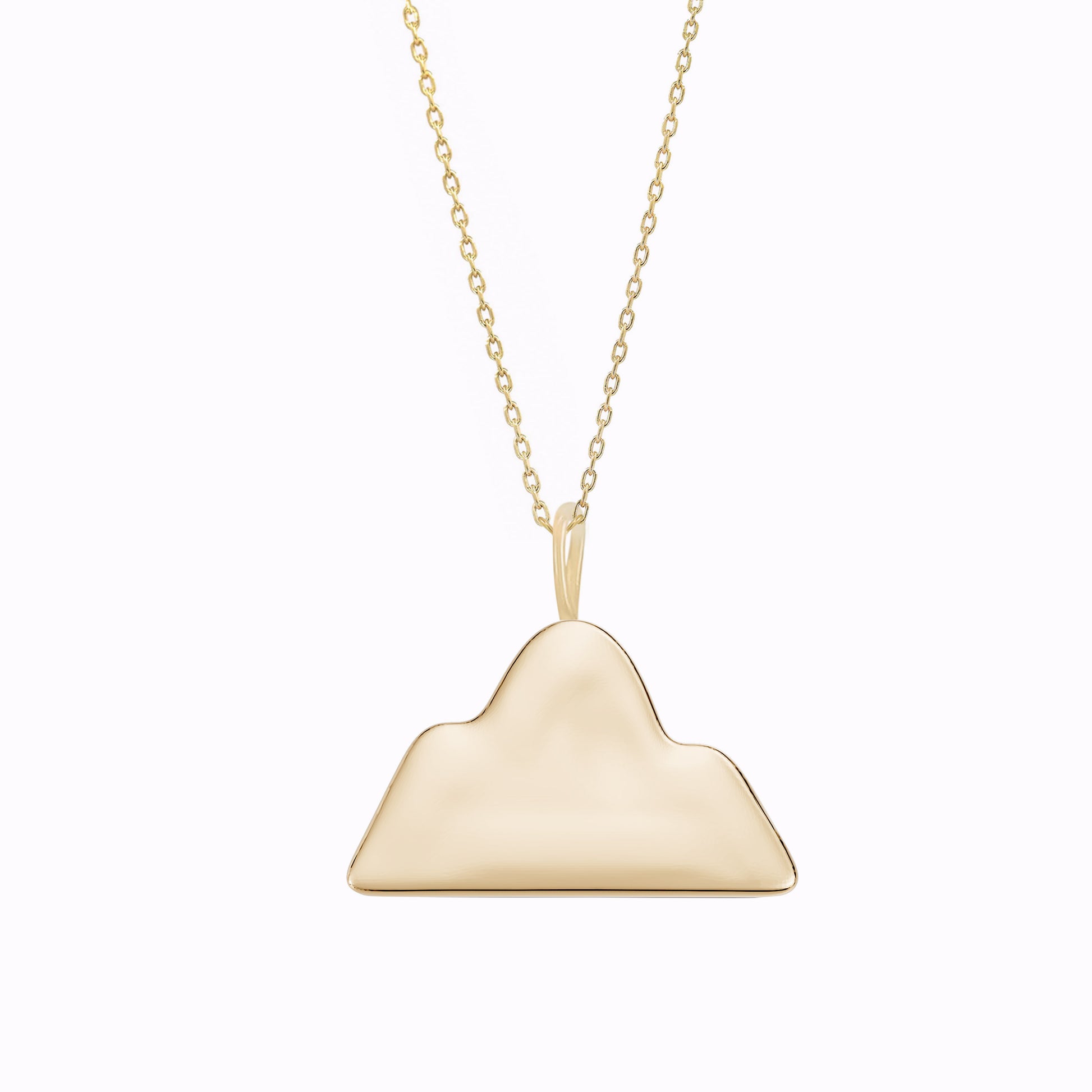Mountain Charm Necklace 14K Solid Gold | Korean Ten Symbols of Longevity 십장생 산
