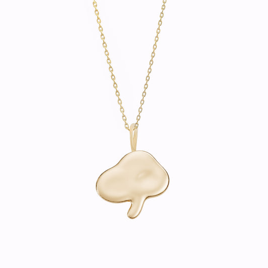 Mystic Herb Charm Necklace 14K Solid Gold | Korean Ten Symbols of Longevity 십장생 불로초