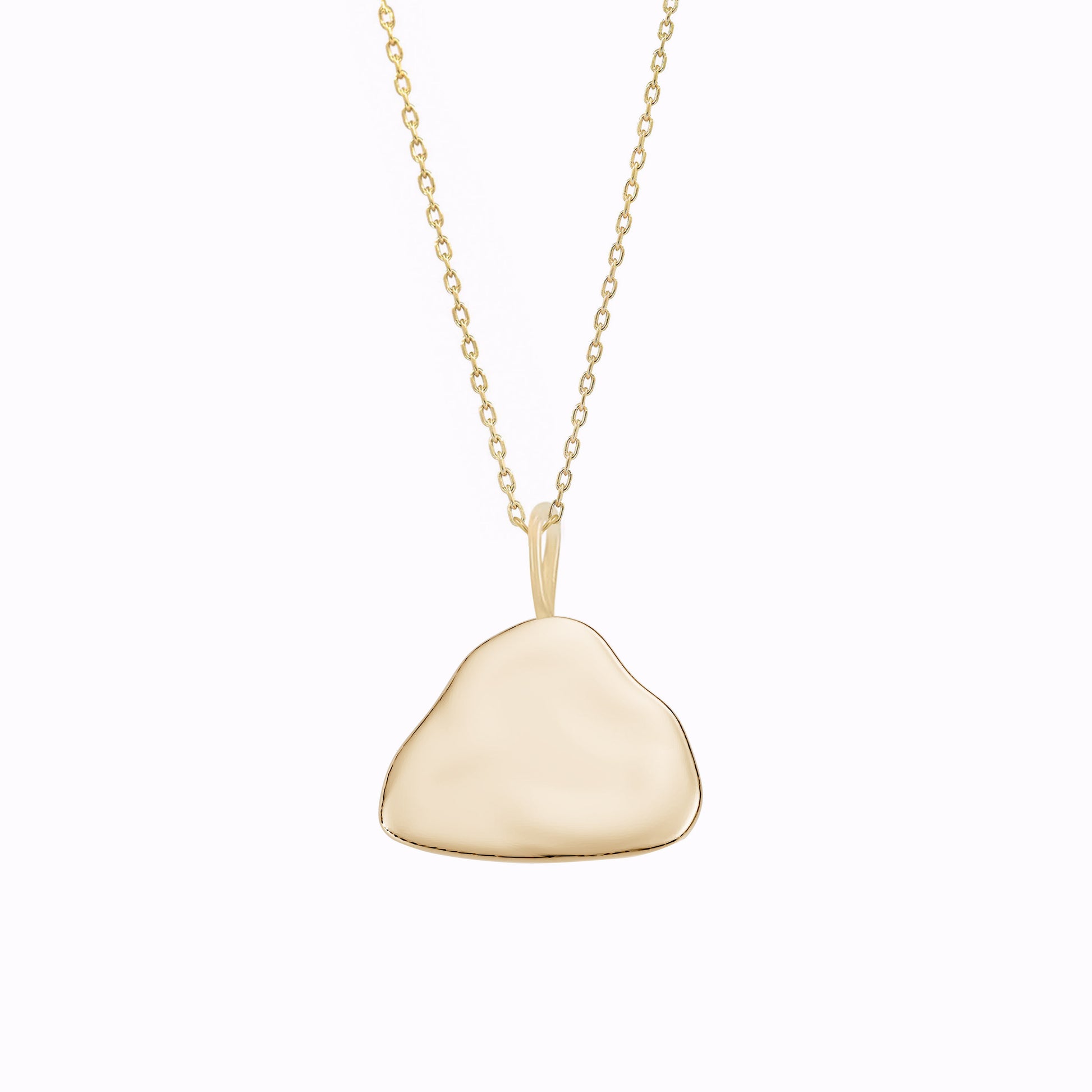 Rock Lucky Charm Necklace 14K Solid Gold | Korean Ten Symbols of Longevity 십장생 바위
