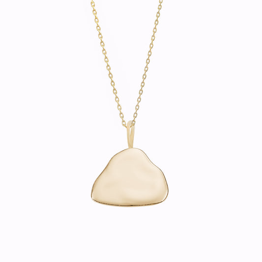 Rock Lucky Charm Necklace 14K Solid Gold | Korean Ten Symbols of Longevity 십장생 바위