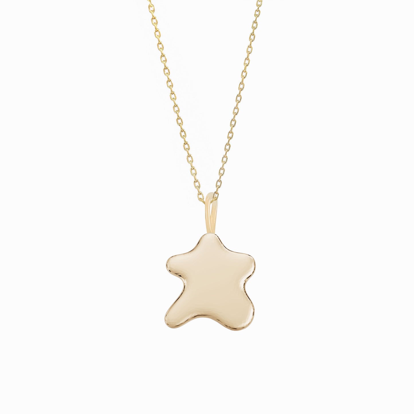 Puffy Korean Alphabet Hangul Initial Necklace 14K Solid Gold 한글 이름 목걸이 BY LAIME NEW YORK