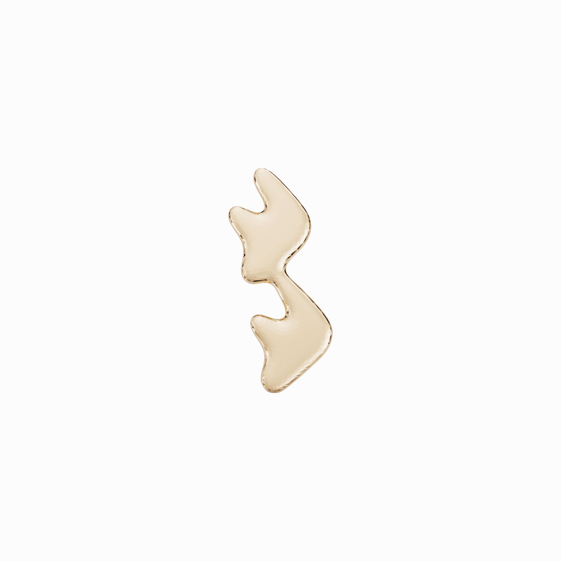 BY LAIME NEW YORK Puffy Korean Hangul Initial Pendant 14K Solid Gold ㅋㅋ