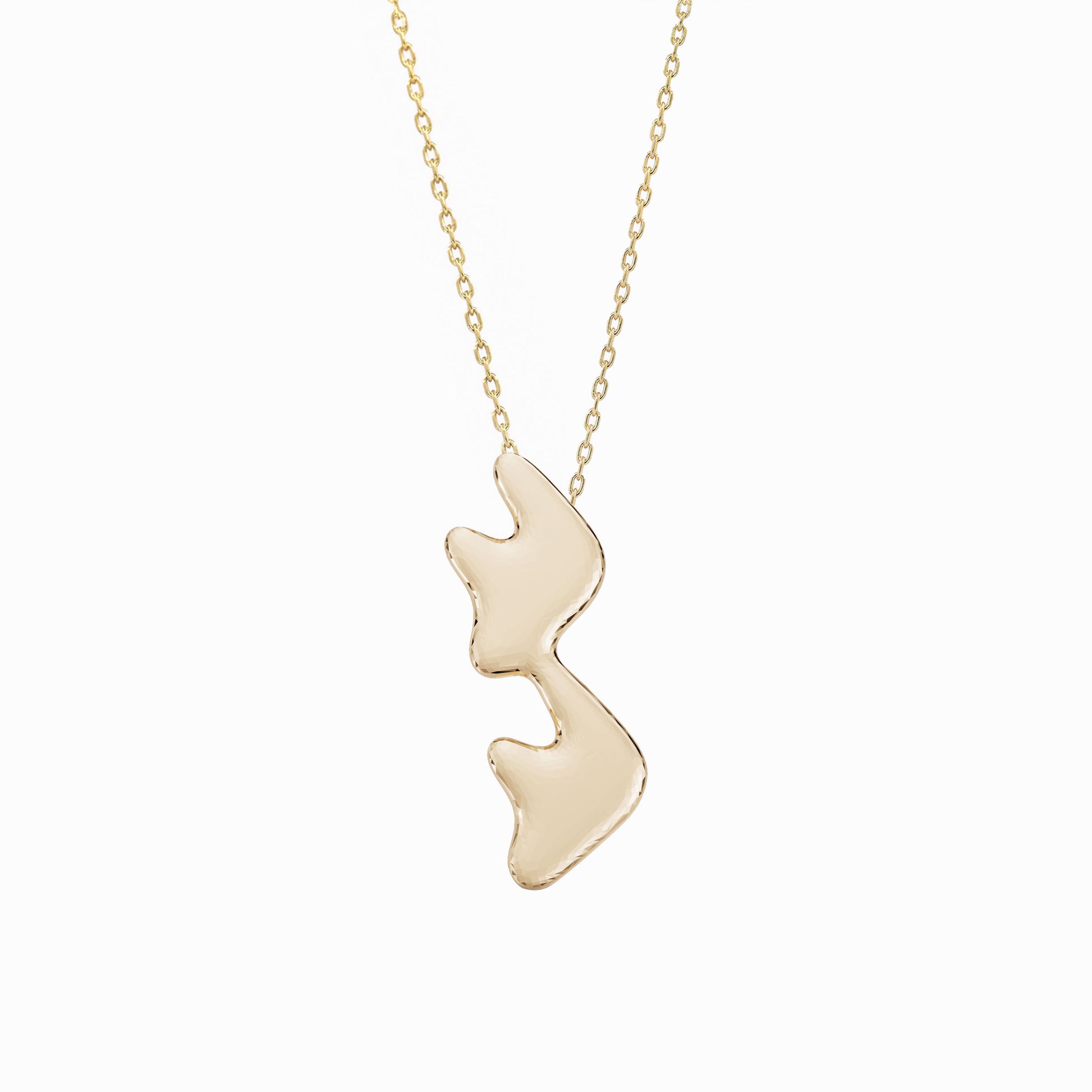 BY LAIME NEW YORK Puffy Korean Hangul Initial Pendant 14K Solid Gold ㅋㅋ