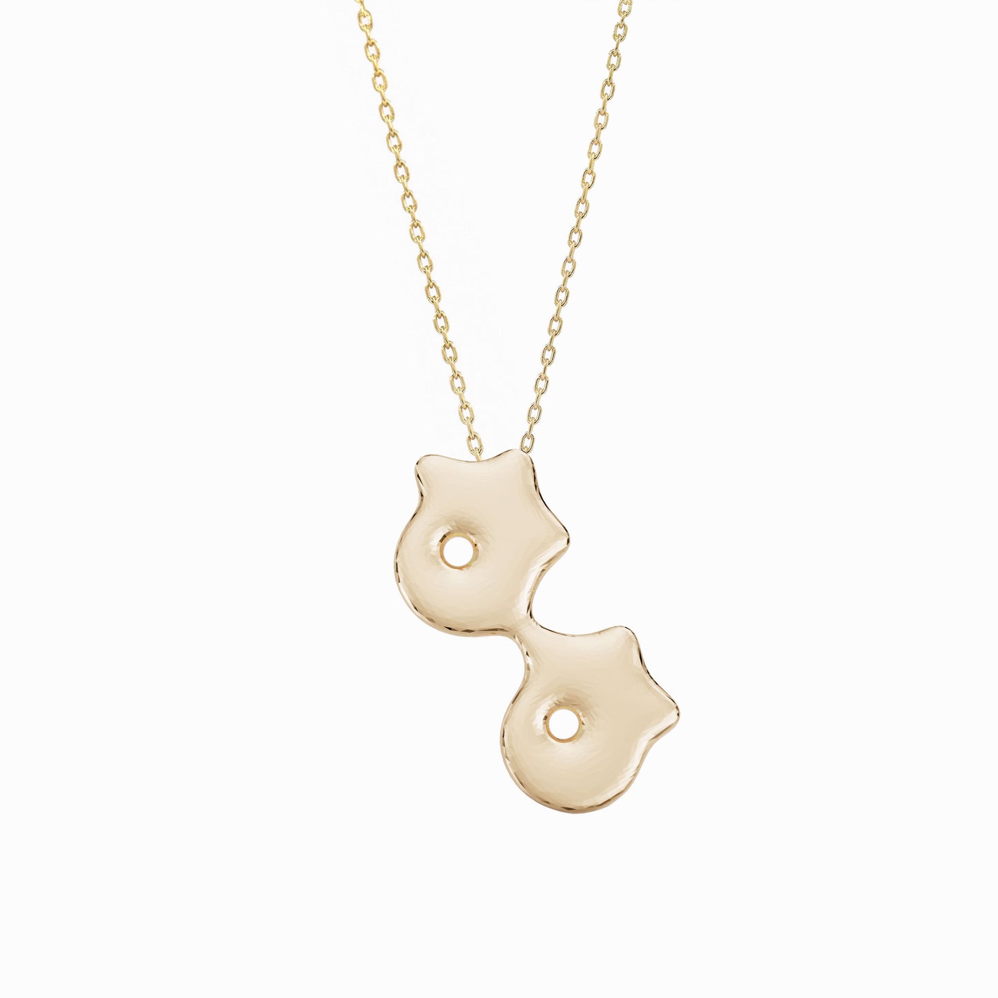 BY L’AIMÉ NEW YORK Puffy Korean Hangul Initial Pendant 14K Solid Gold ㅎㅎ 한글목걸이