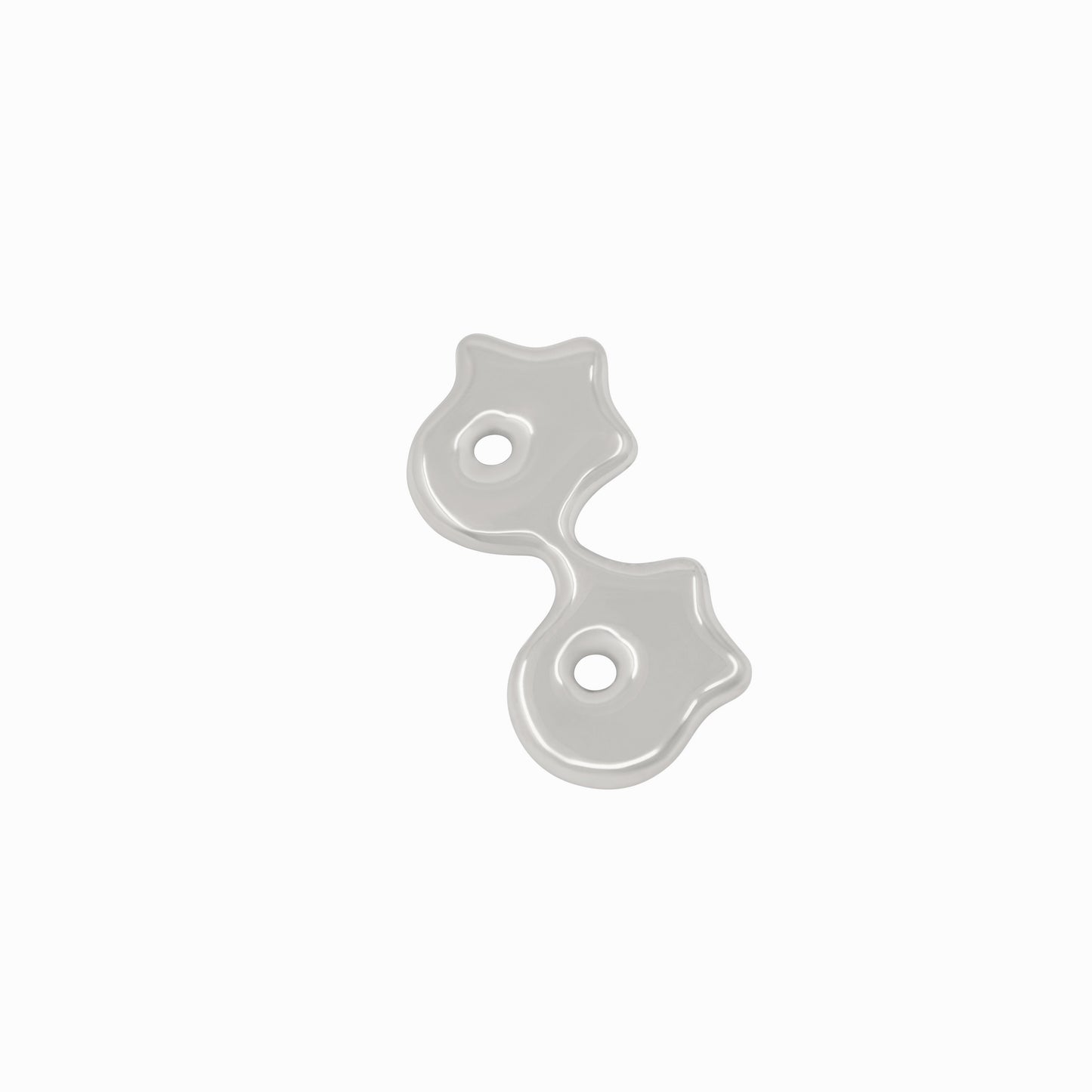 Puffy Hangul Initial Korean Letter Pendant Silver ㅎㅎ 한글 목걸이 | BY L’AIMÉ NEW YORK 