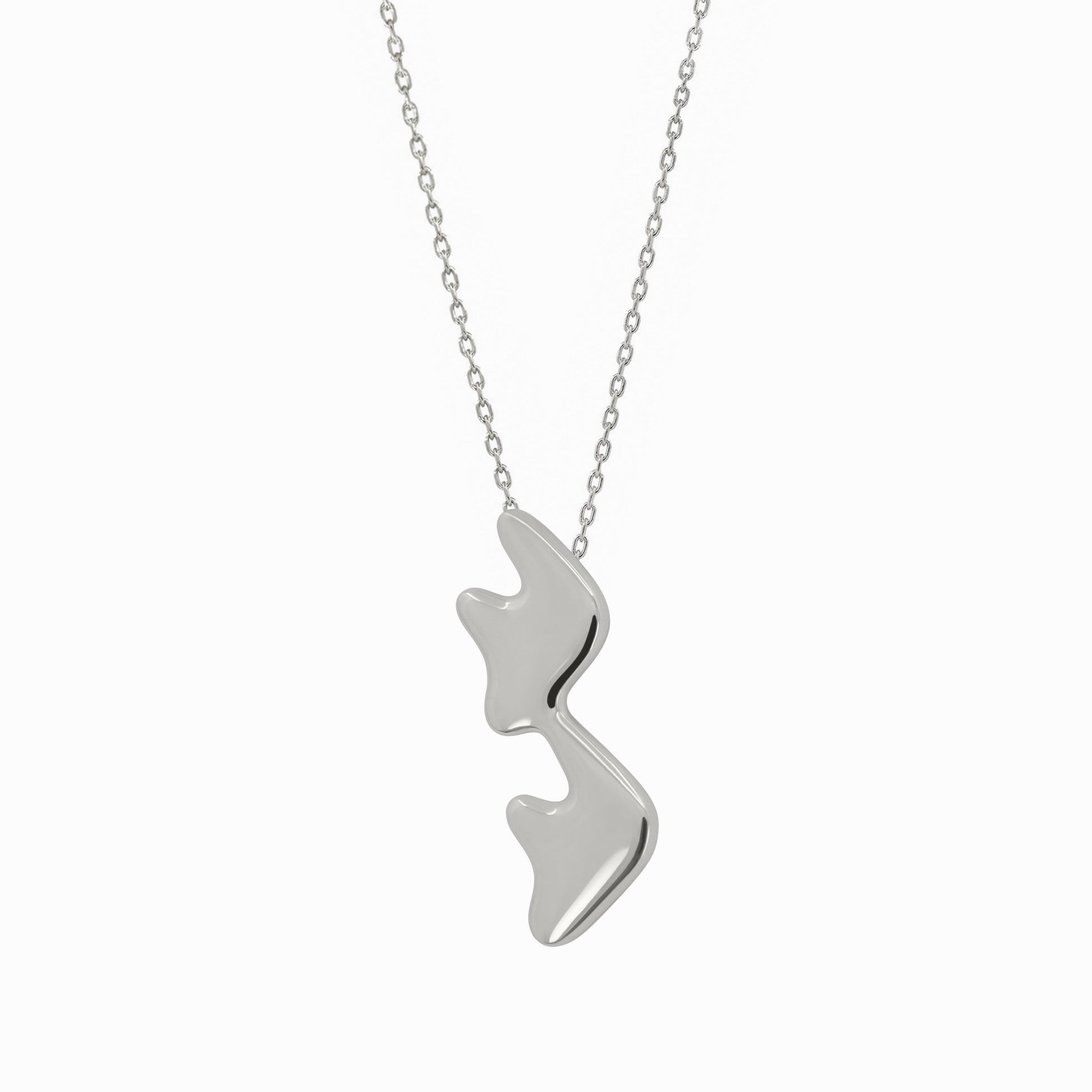 Puffy Hangul Korean Letter Necklace Pendant Silver ㅋㅋ 한글 목걸이 | BY L’AIMÉ NEW YORK 