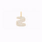 Puffy Korean Hangul Initial Letter Charm Pavé Lab Diamond 14K Solid Gold