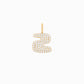Puffy Korean Hangul Initial Letter Charm Pavé Lab Diamond 14K Solid Gold