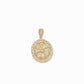 Hanok Giwa Roof Tile Korea Pendant Flower 14K Solid Gold