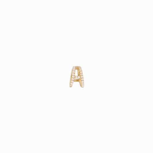 Eclipse A Initial Letter Pavé Diamonds Charm 14K Gold