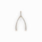 Wishbone Pendant Pavé Lab Diamond Necklace 14K Solid Gold Lucky Charm