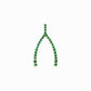 Wishbone Pendant 14K Solid Gold Natural Emerald Lucky Charm