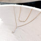 J Volume Initial Letter Pavé Lab Diamond Necklace 14K Solid Gold