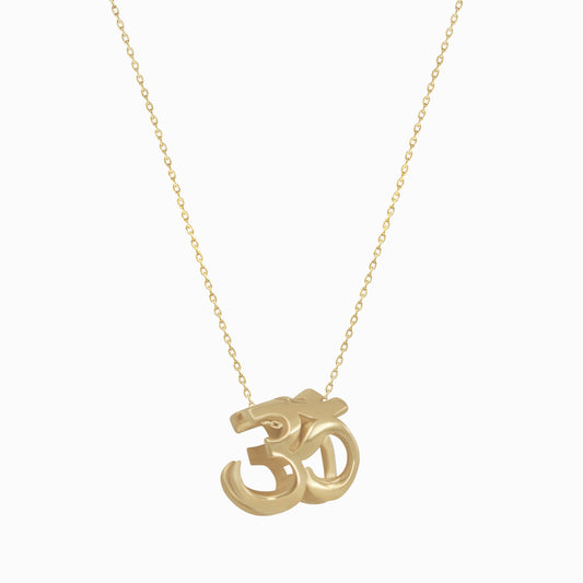 Eclipse Om ॐ Pendant Necklace 14K Solid Gold