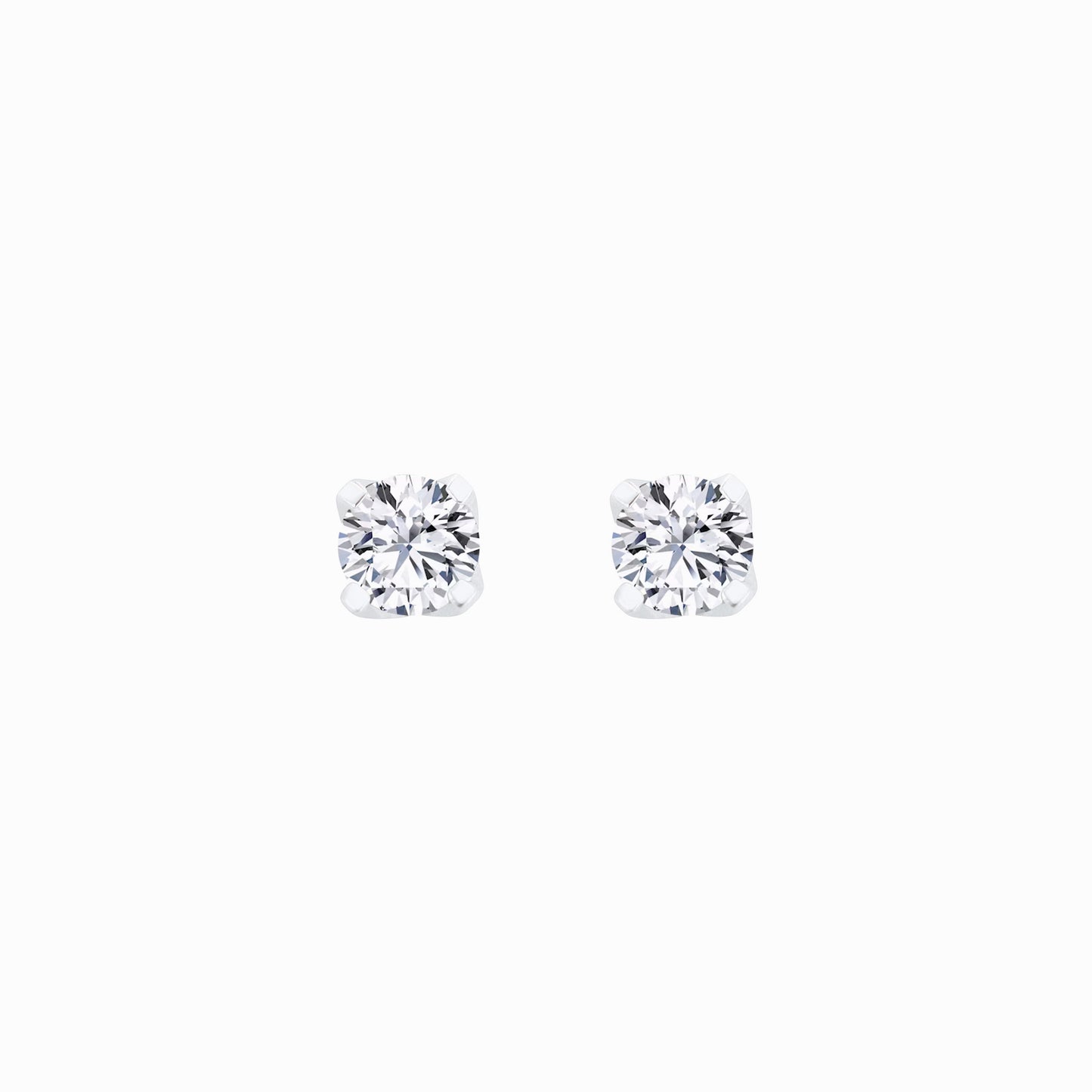Lab Diamond Round Solitaire Stud Earrings 10K White Gold (0.51 ct. tw.)