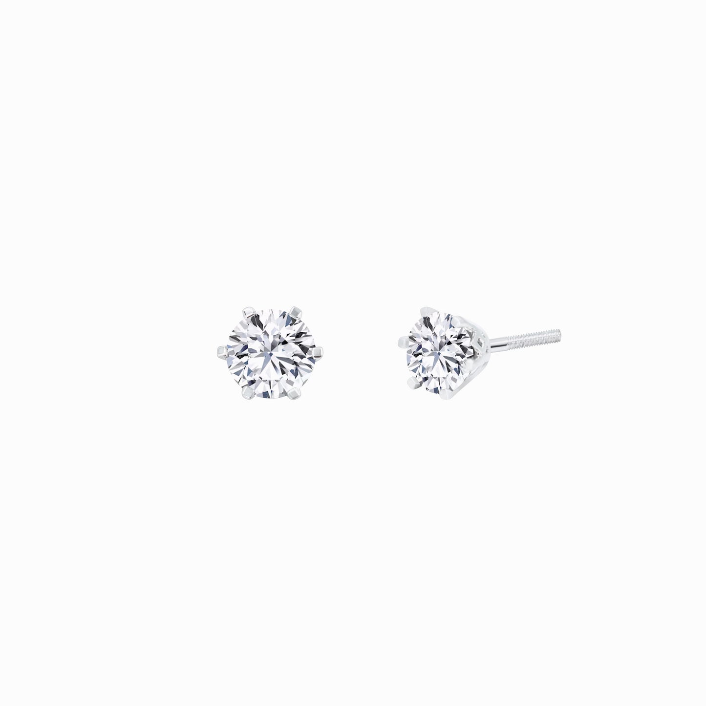 Lab Diamond Round Solitaire Stud Earrings 10K Gold (1.02 ct. tw.)