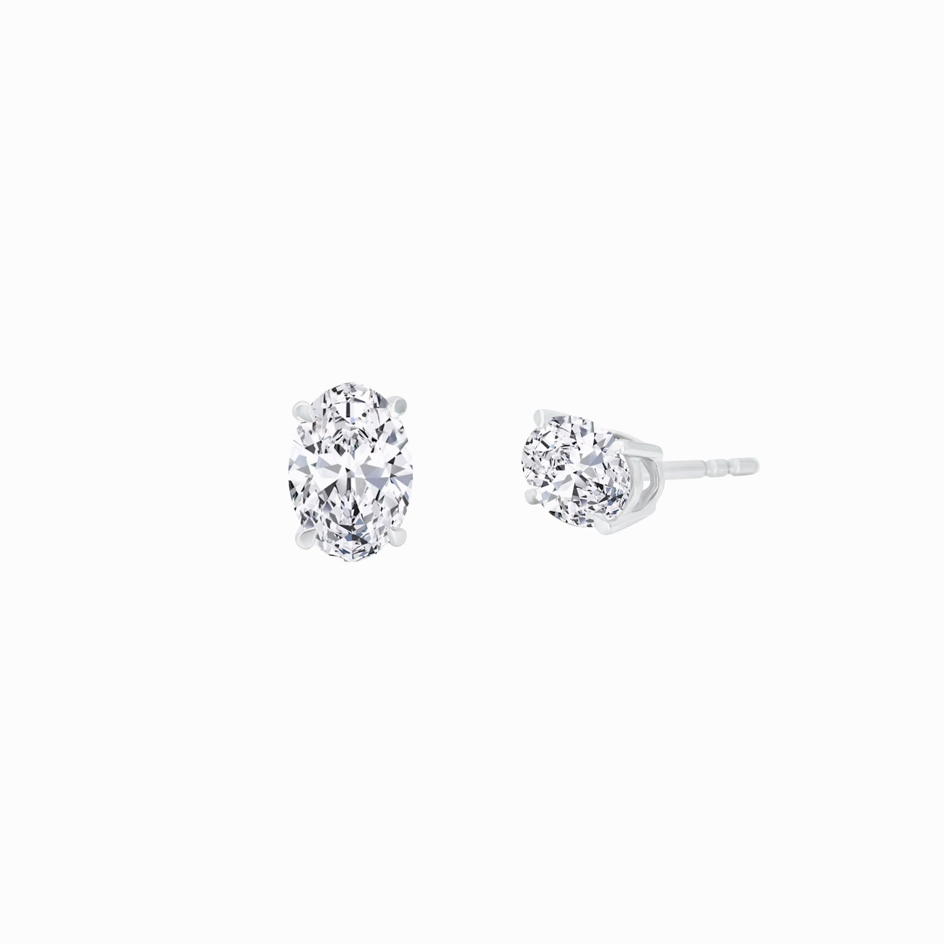 Lab Diamond Oval Stud Earrings 18K White Gold (2.08 ct. tw.)