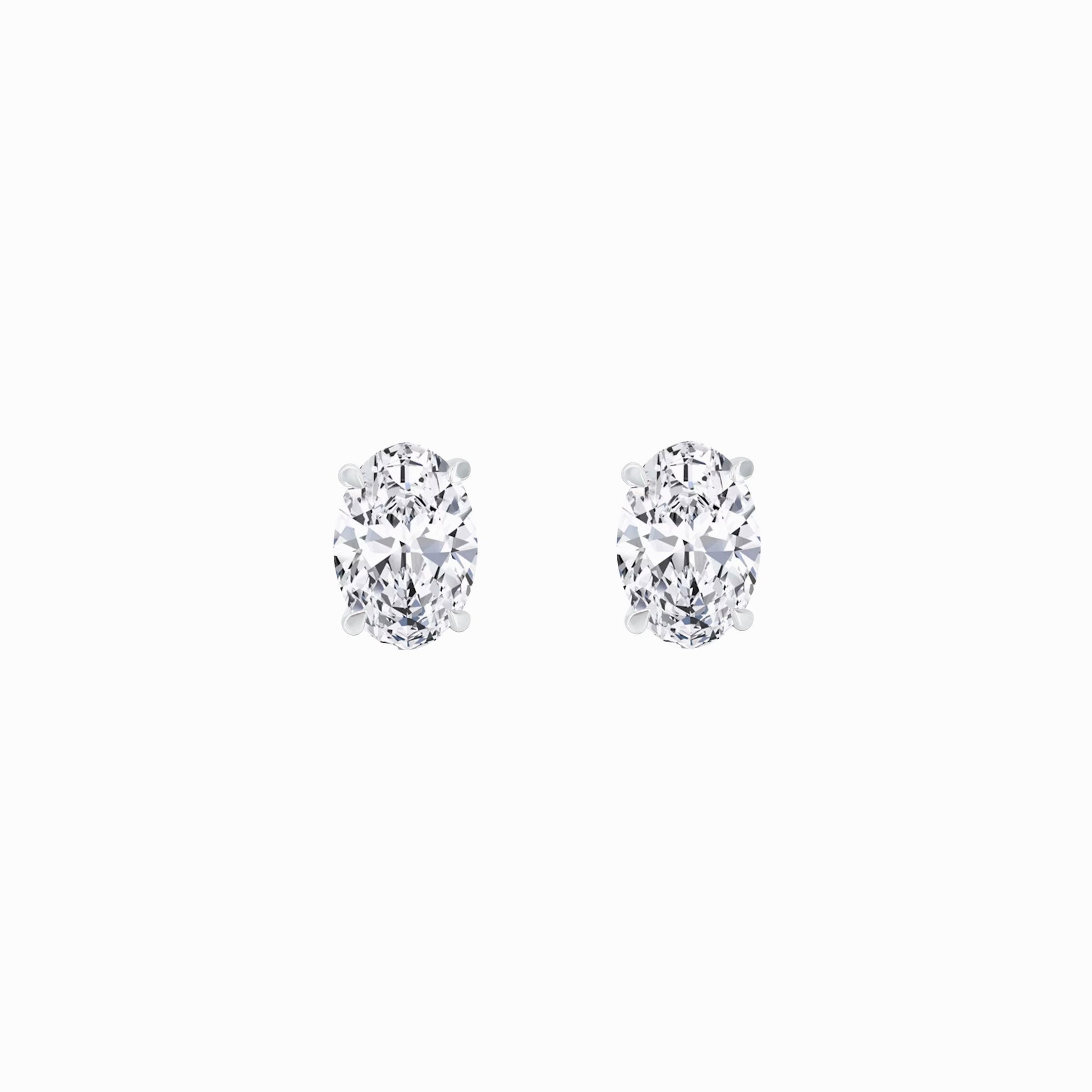 Lab Diamond Oval Stud Earrings 18K White Gold (2.08 ct. tw.)
