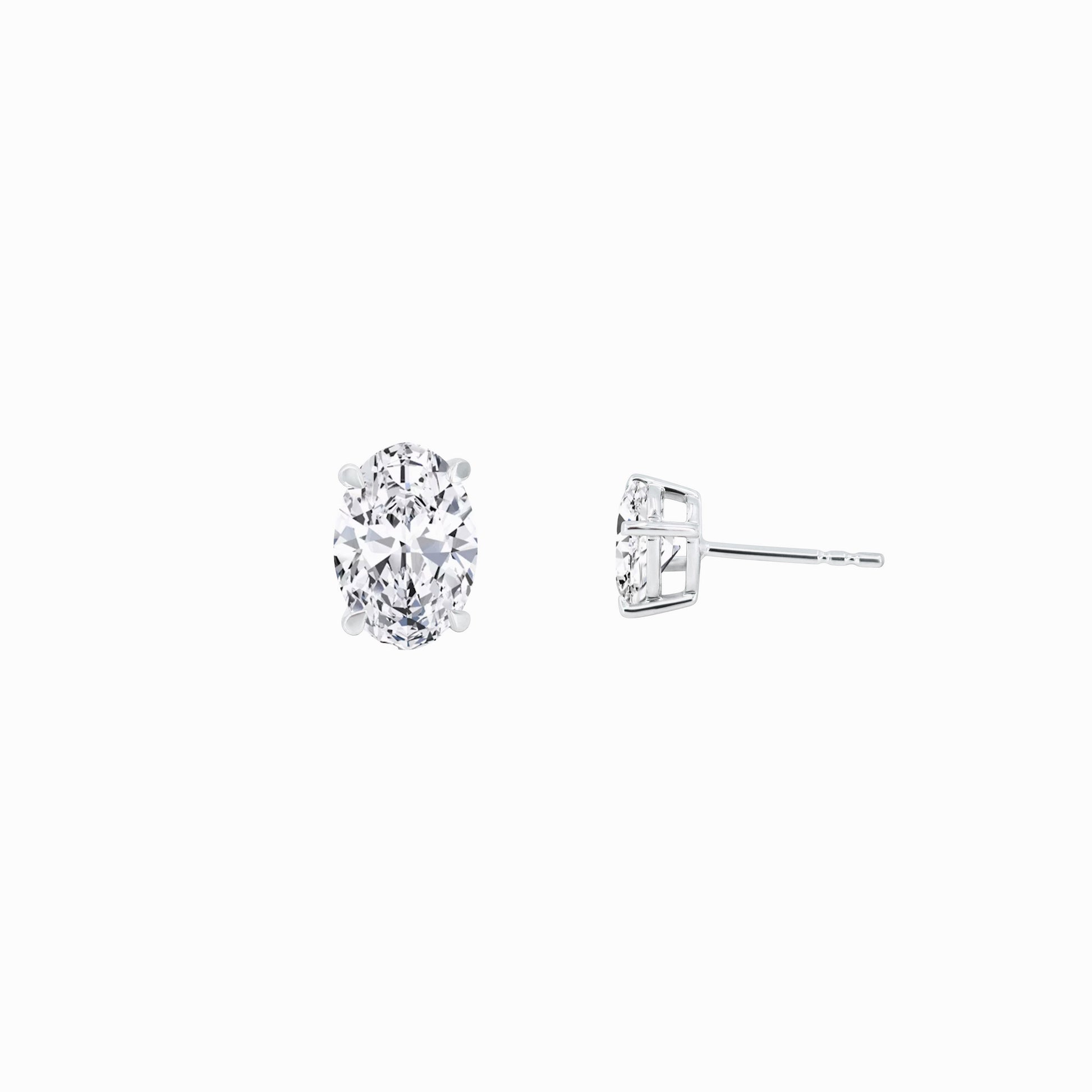 Lab Diamond Oval Stud Earrings 18K White Gold (2.08 ct. tw.)