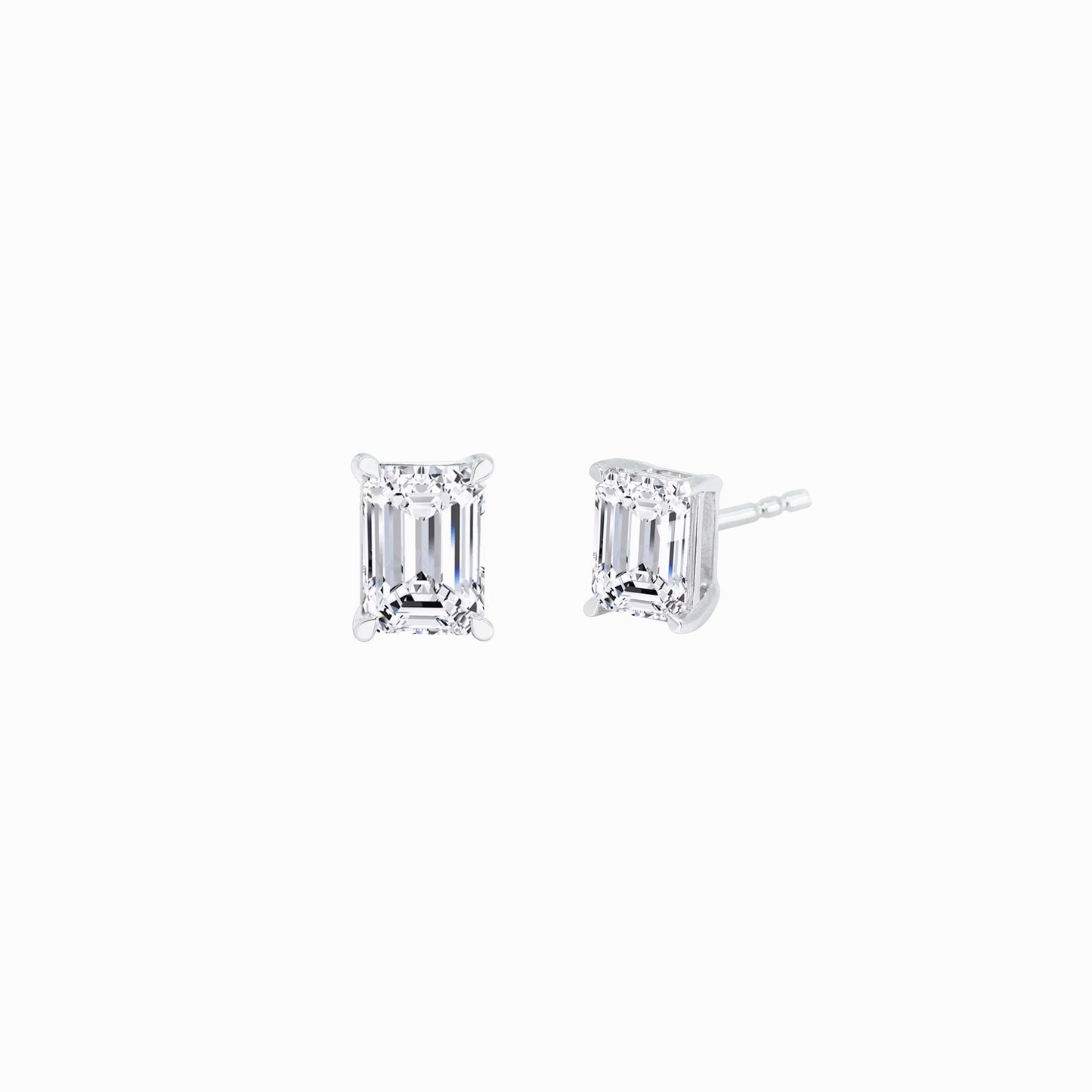 Lab Diamond Emerald Cut Stud Earrings 18K White Gold (3.09 ct. tw.)