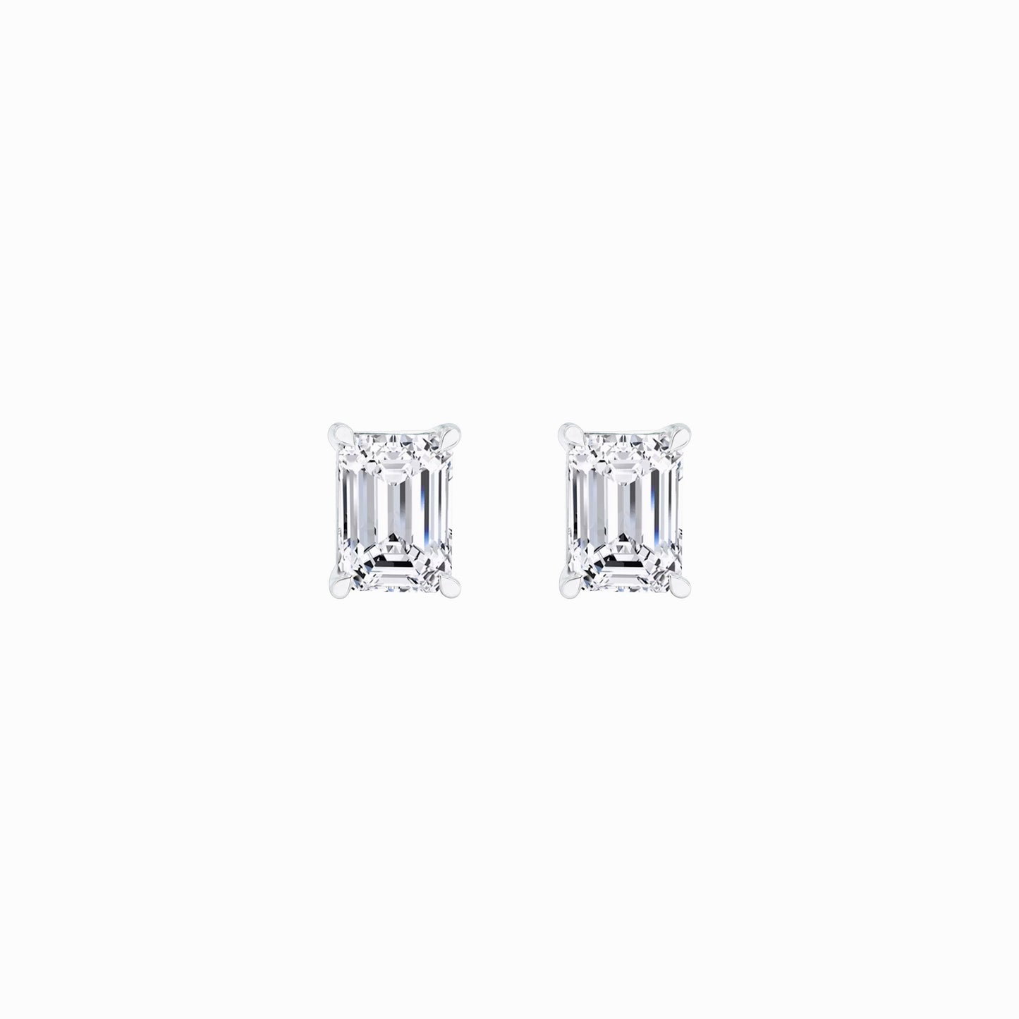 Lab Diamond Emerald Cut Stud Earrings 18K White Gold (3.09 ct. tw.)