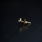 Crescent Pavé Lab Diamond Solid Stud Earrings 14K Gold