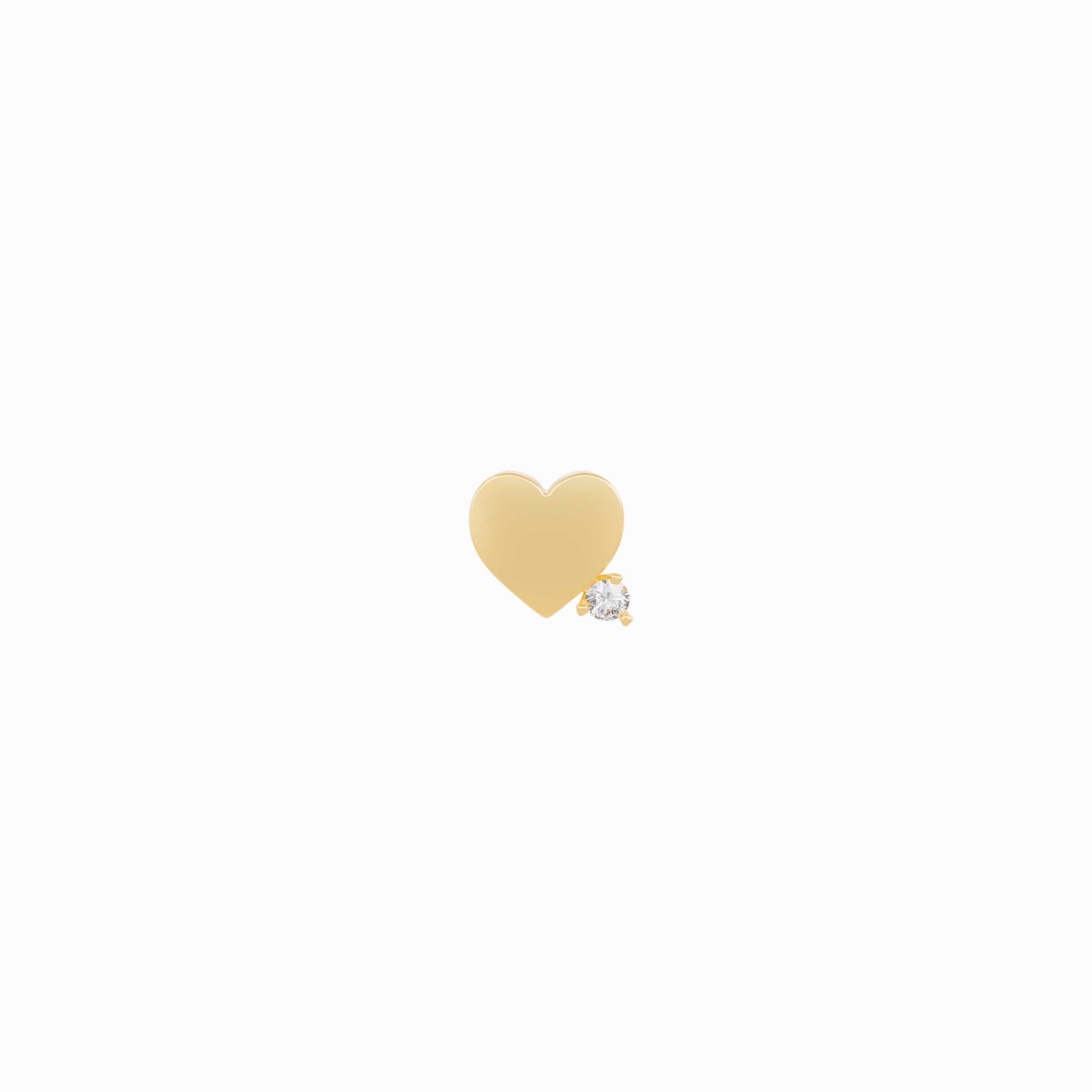 Heart One Pavé Lab Diamond Stud Earrings 14K Gold