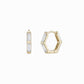 Hexagon Baguette Lab Diamond Hoop Earrings 14K Solid Gold -10mm